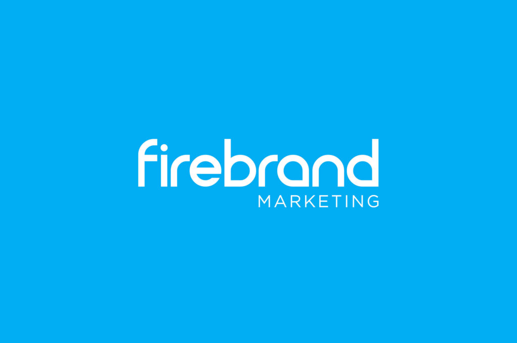 Firebrand Marketing Logo on blue background