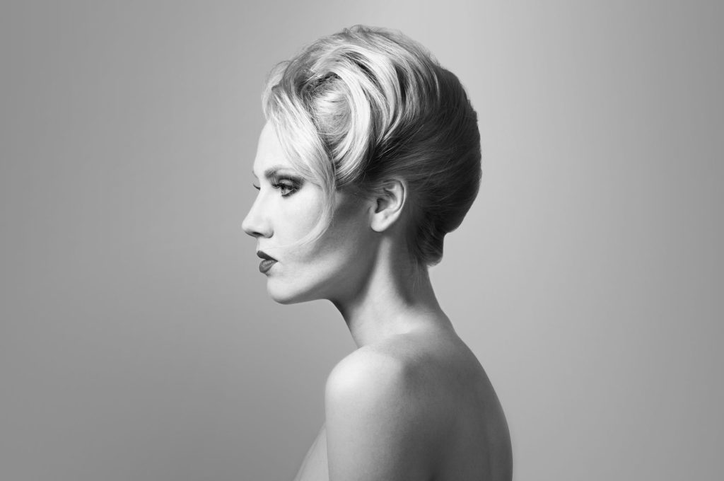 Urban Retreat portrait of lady in black and white
