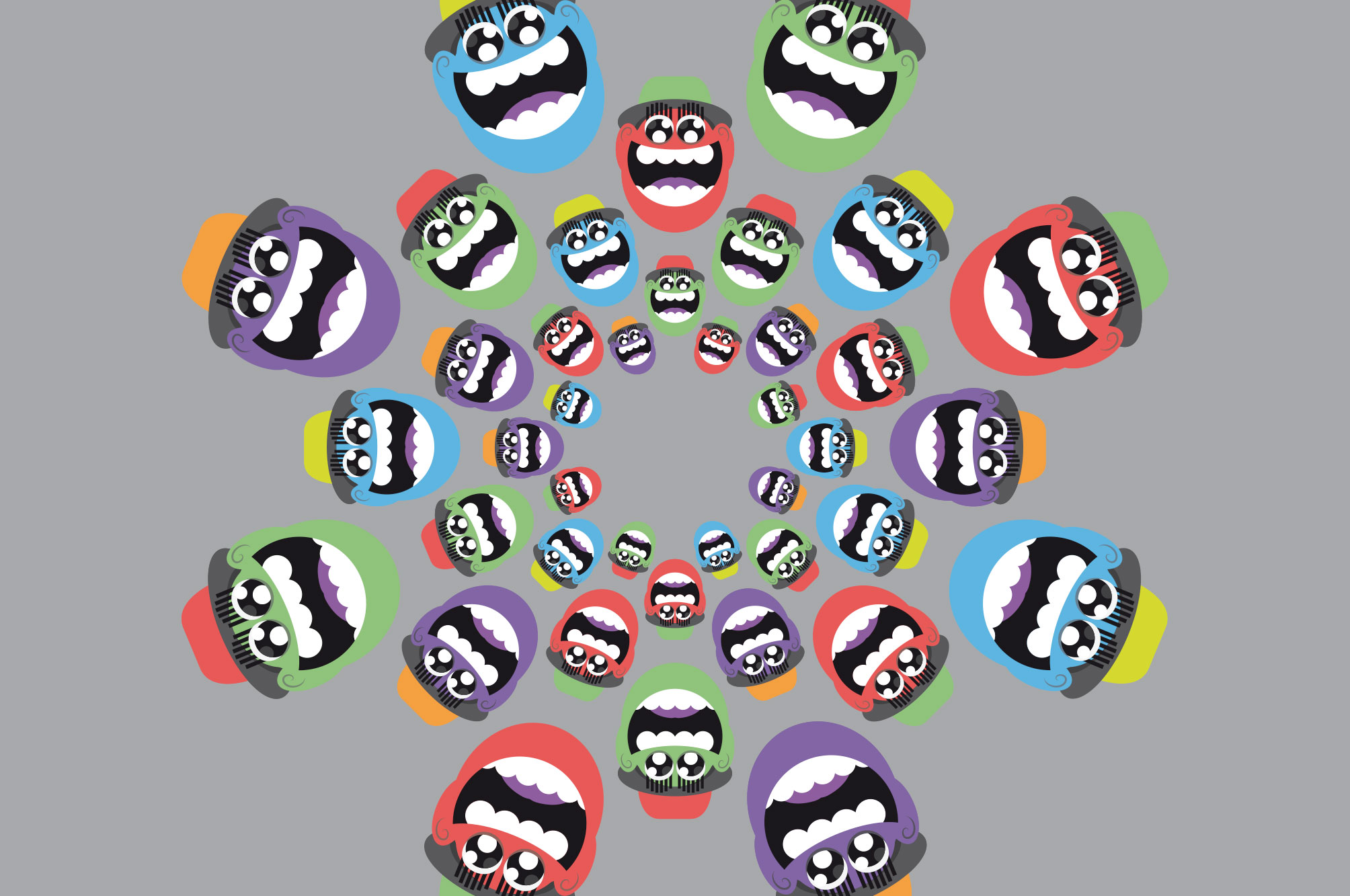 WeDesign yo illustration circle faces