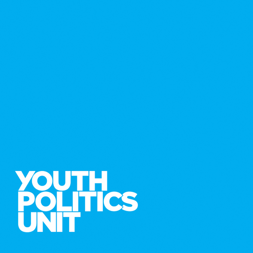 Youth Politics Unit logo on blue background