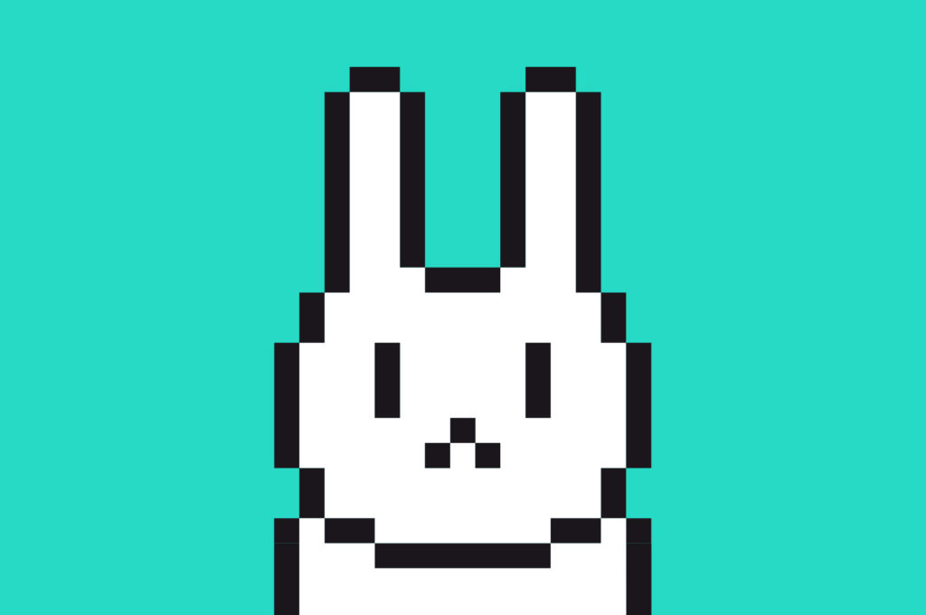 Large pixel bunny - Here East Easter Egg Hunt